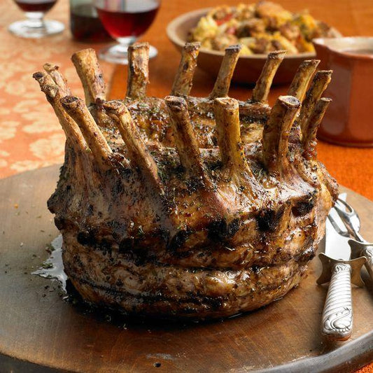 Crown pork rib roast (approx. weight per roast, $9.99 per lb.)